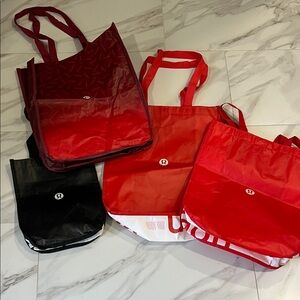 lululemon athletica Vibrant Red and Classic Black Totes